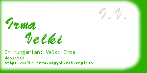 irma velki business card